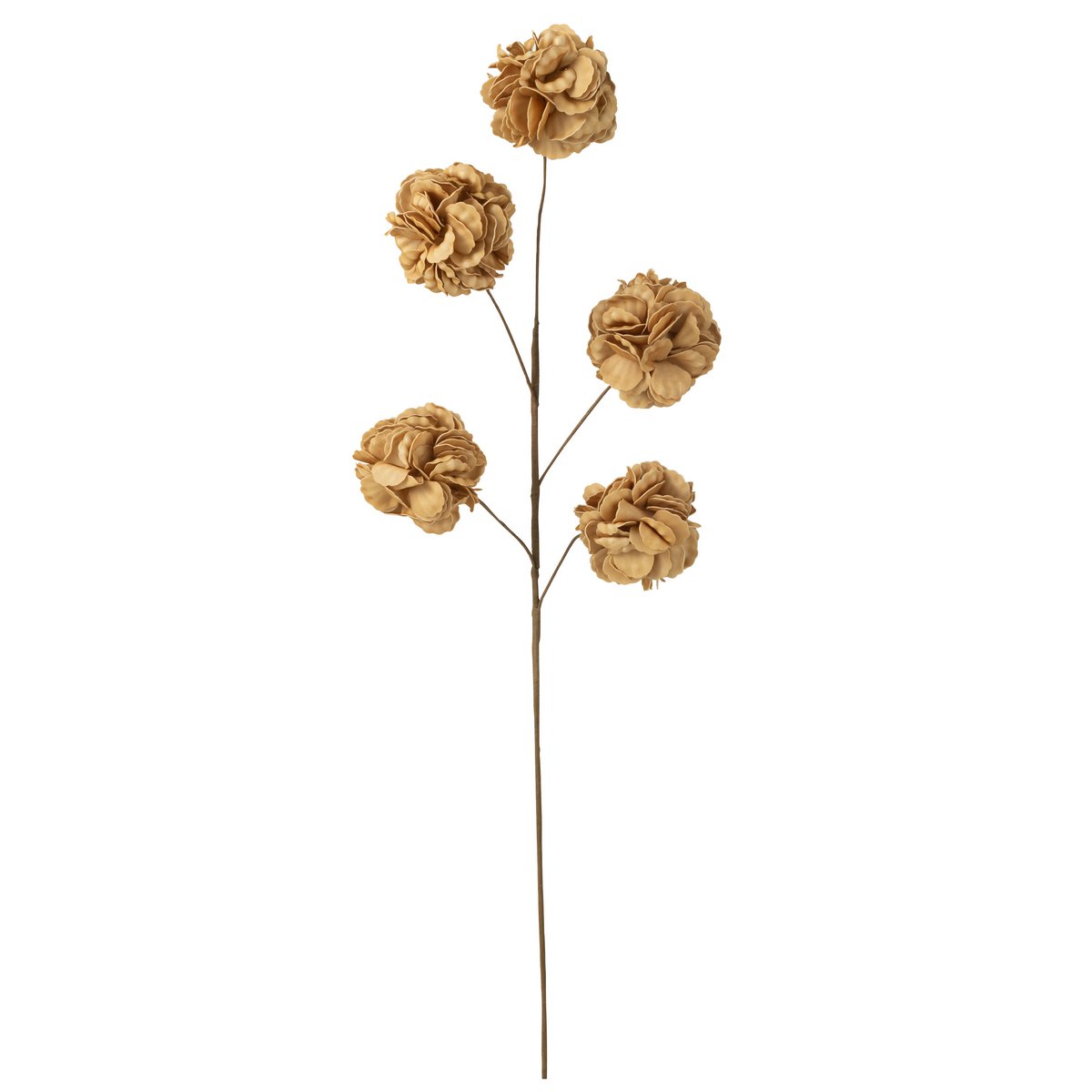 Branche fleurie J-Line Eva avec pompons jaunes sur fond neutre.