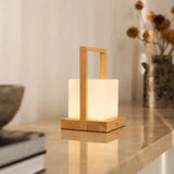 Lampe de table rechargeable Noah marron clair