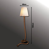 Lampe debout "corde" en métal, en plastique, en jute et en textile dans la nature, avec version E27, éclairage pour le salon, la salle à manger ou le bureau, 165 cm de haut