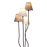 Lampe debout textile "Boho", lampadaire en beige / marron, avec une douille E14, pour salle à manger, salon, couloir ou bureau, 138 cm de haut