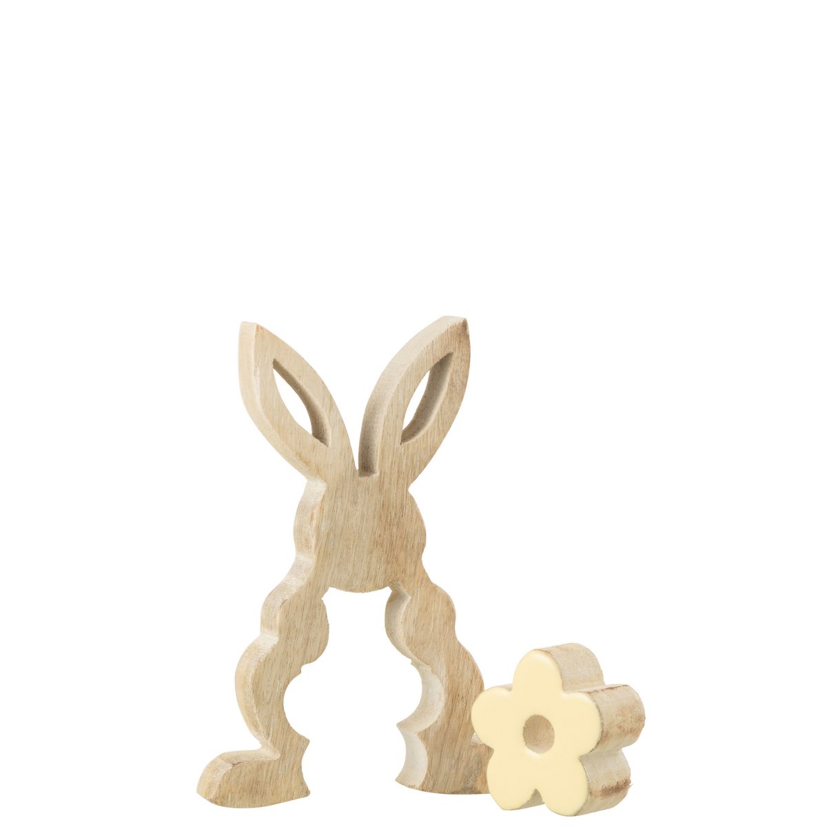 Détail du Lapin J-Line en bois jaune, vue latérale