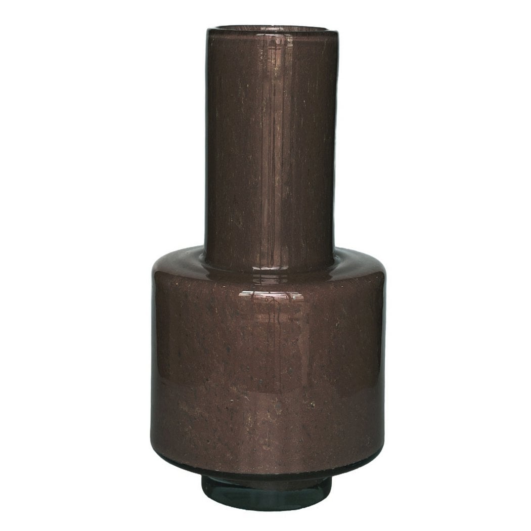 Vase Volta Elite marron foncé, verre soufflé à la bouche, élégant et unique.