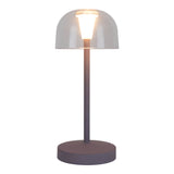 Table de batterie à LED à 2 ert "Gomba" pour l'extérieur et à l'intérieur, en métal et en plastique en mûre, 18,5 cm de haut