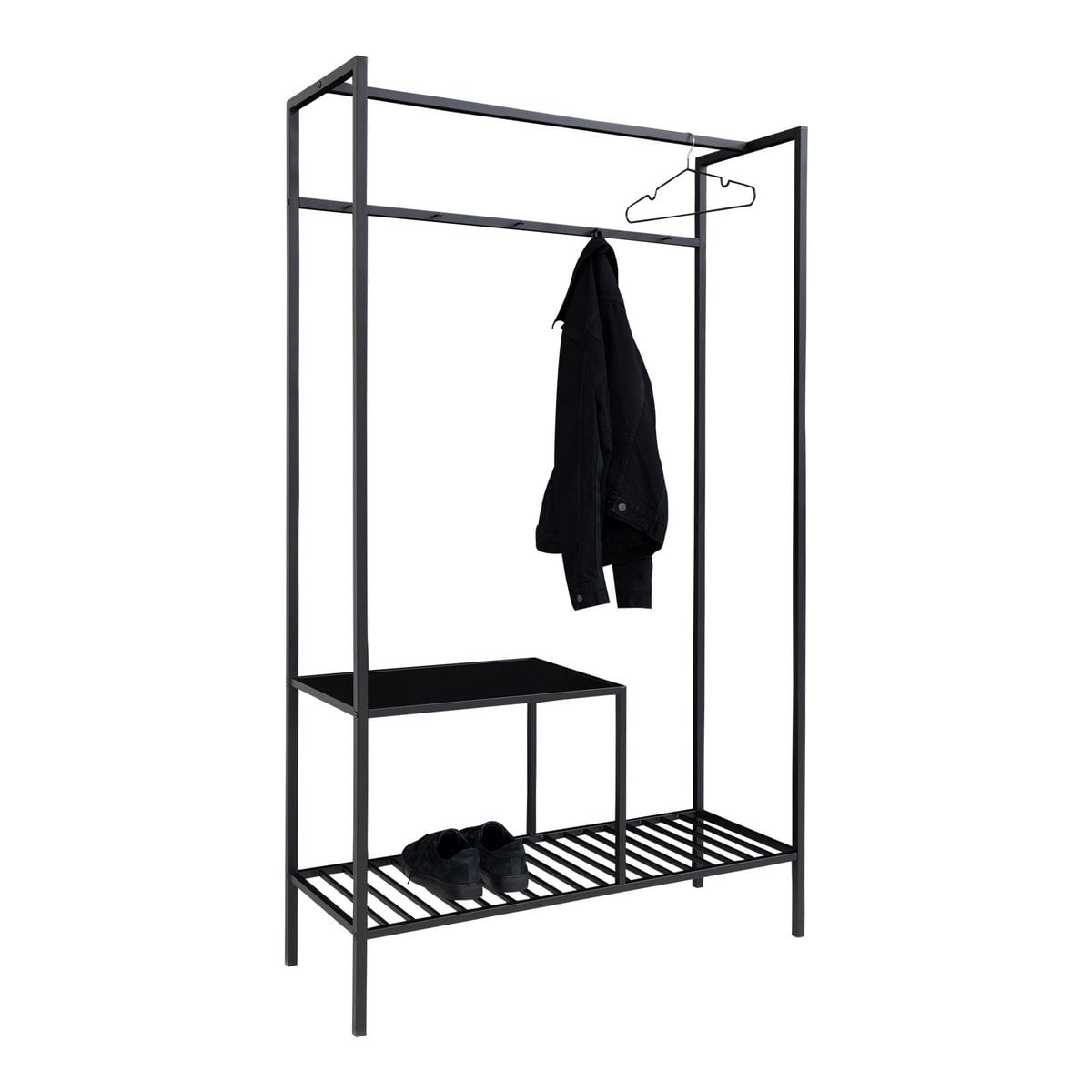 Armoire Vita en acier noir avec design ouvert