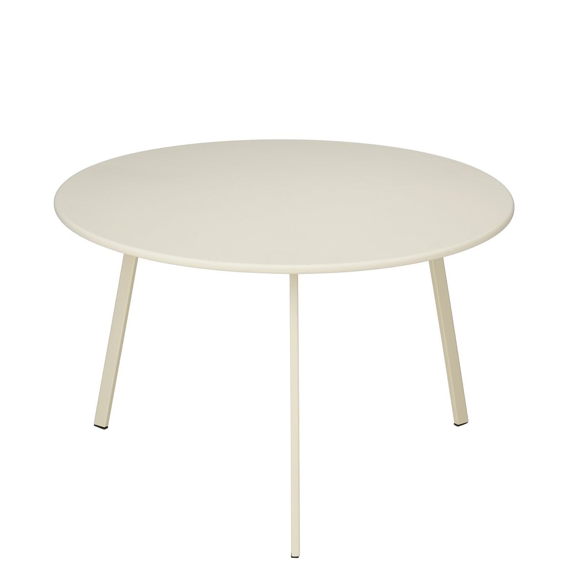Table d'appoint Seattle Crème vue de face avec pieds fins