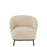 Fauteuil lounge J-Line Mars - peuplier/mousse - beige