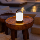 Lampe de table rechargeable en bois marron foncé Avery