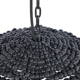 Le pendentif dôme en perles de bois - Noir