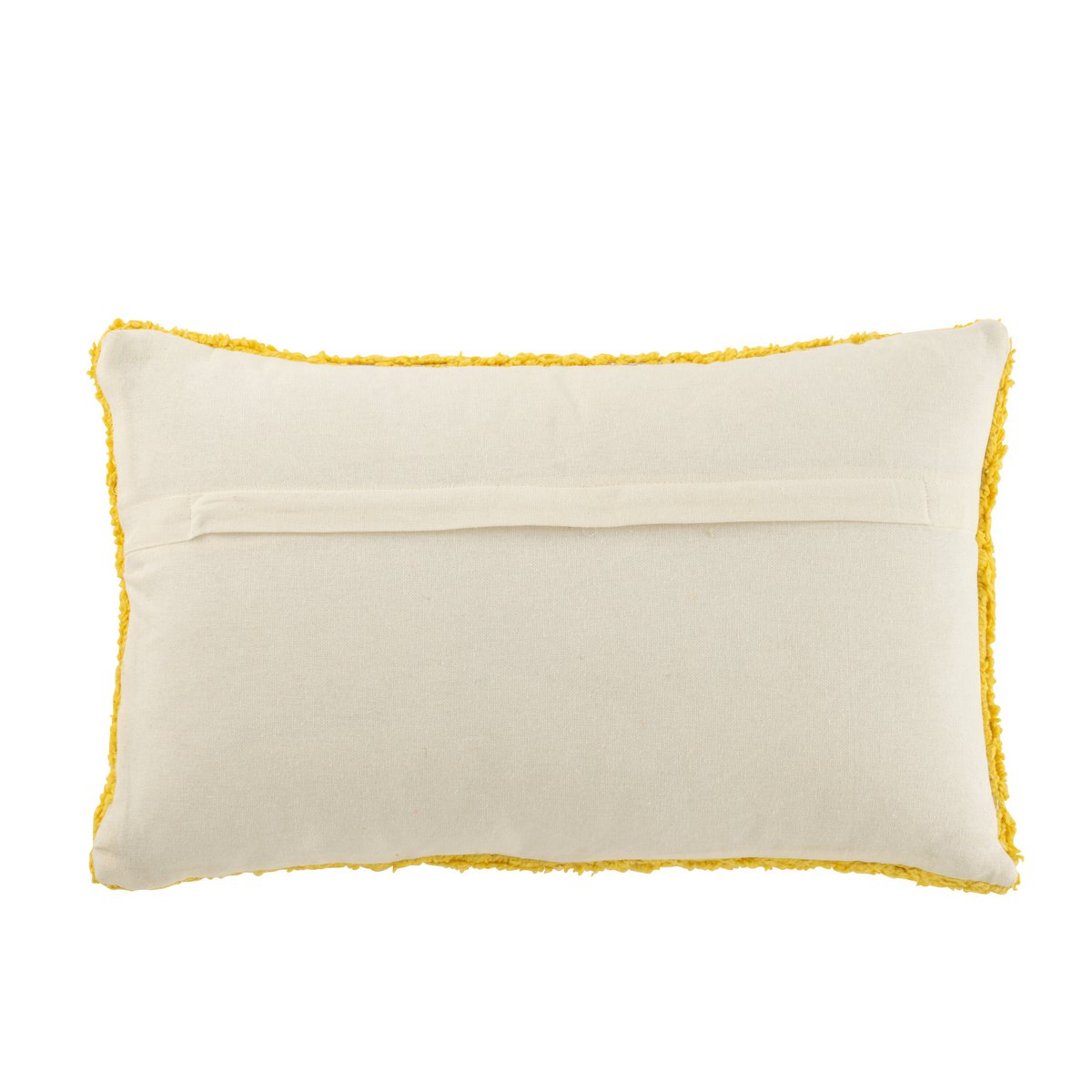 Détail du coussin Soleil tufté, mettant en avant la texture en coton.