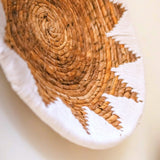Panier Mural Rond Boho – Décoration Murale Tissée – Bol Décoratif – Plaque Murale Tissée avec Motif Étoile Brodé ADARI (2 tailles, Ø30/40 cm)