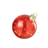 Boule de Noël J-Line en verre rouge sur fond festif - vue 2