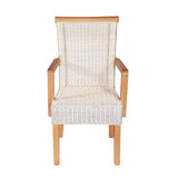 Chaise de salle à manger avec des accoudoirs chaise rotin blanc Perth Parapils Roard fauteuil durable