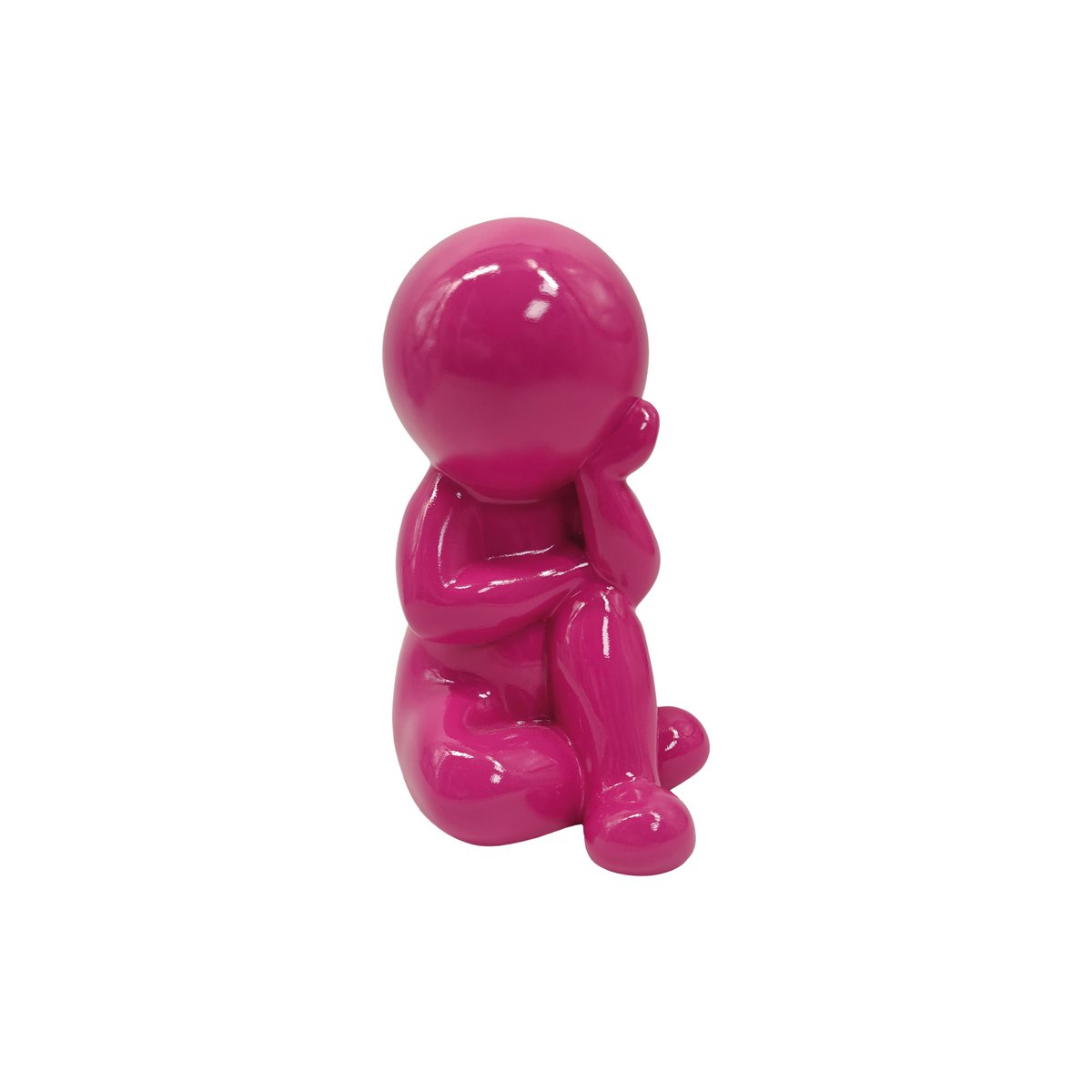 Statue Amigo Rêveur Moyen en polyresine rose, vue de face