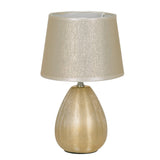 Lampe de table en céramique "simplement céramique", lampe de table en céramique, or, avec version E14, pour salle à manger, salon, couloir ou bureau, 31 cm de haut
