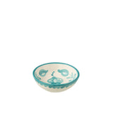 Bol en céramique Grenada de J-Line, coloris blanc et aqua, design méditerranéen.