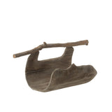Décoration demi coffre J-Line en bois naturel avec poignée élégante