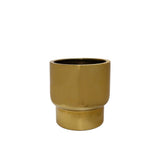 Cache-pot doré Roskilde en polyester et céramique