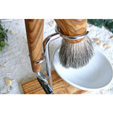 KLASSIK PLUS porte-brosse de rasage avec brosse et rasoir humide