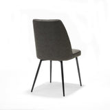 Chaise Paula en tissu noir Soft Anthracite, détail du design et des finitions.