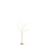 Vue rapprochée de l'arbre LED doré J-Line, détails du métal