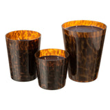 Bougie parfumée J-Line Noa en verre marron, ambiance bois de santal