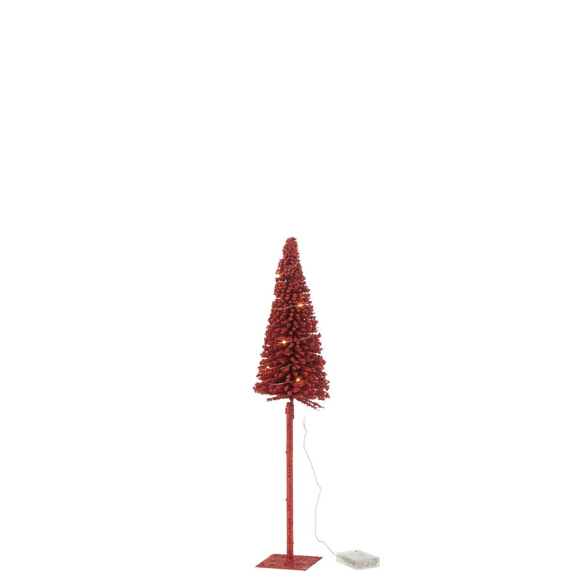 Gros plan sur la texture et la couleur rouge du sapin de Noël J-Line
