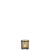Photophore Triangles Stripes J-Line en verre marron, vue de face