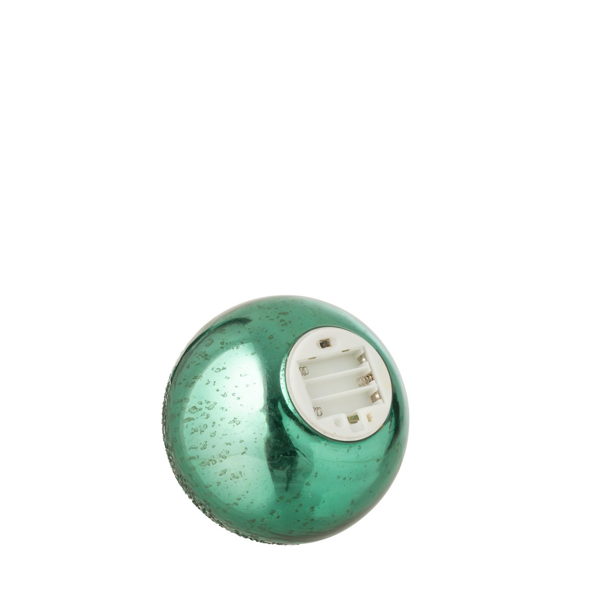Vue latérale de la boule en verre vert J-Line