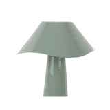Lampe de table Ameno de Leitmotiv, design moderne en bleu avec abat-jour ondulé.