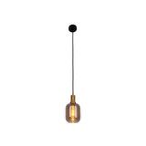 Lampe à 1 pendentif "Fumo", lampe à pendentif en métal et en verre en noir, avec une douille E14, pour salle à manger, salon, couloir ou bureau, lampe suspendue 150 x 20 cm