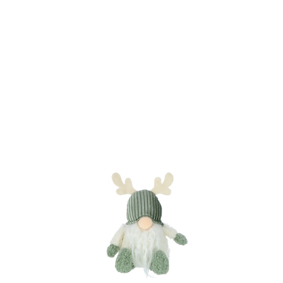 Vue latérale du Gnome Antlers Textile Vert/Beige Petit sur fond neutre