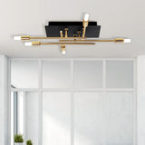 LED Plafond "Ancona" avec rétro-éclairage en métal en noir et laiton, versions G9, lampe pour le salon, la salle à manger, le couloir et le bureau, environ 41 x 25 cm