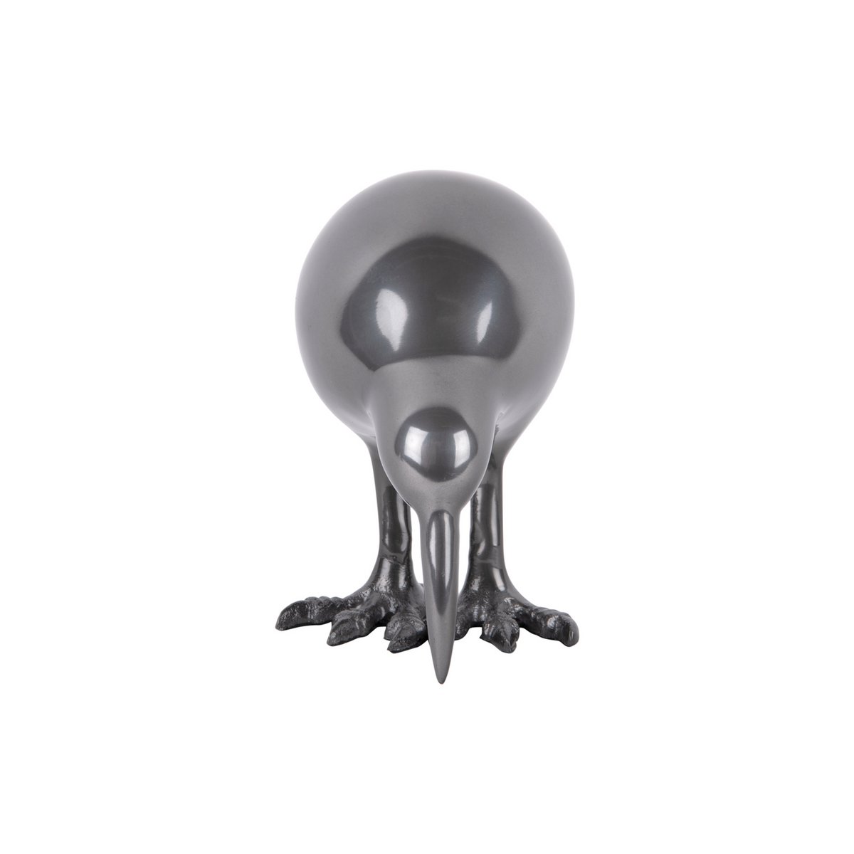 Statue Oiseau Kiwi en aluminium couleur doré, vue de profil