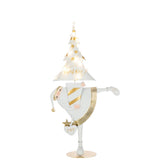 Figurine J-Line Sapin du Père Noël en métal doré et blanc, vue avant