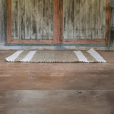 Tapis en jonc de mer 120x60 cm SEWU | Tapis rayé en jonc de mer