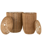 Set Dantya en jute naturel posé sur une table, vue de face