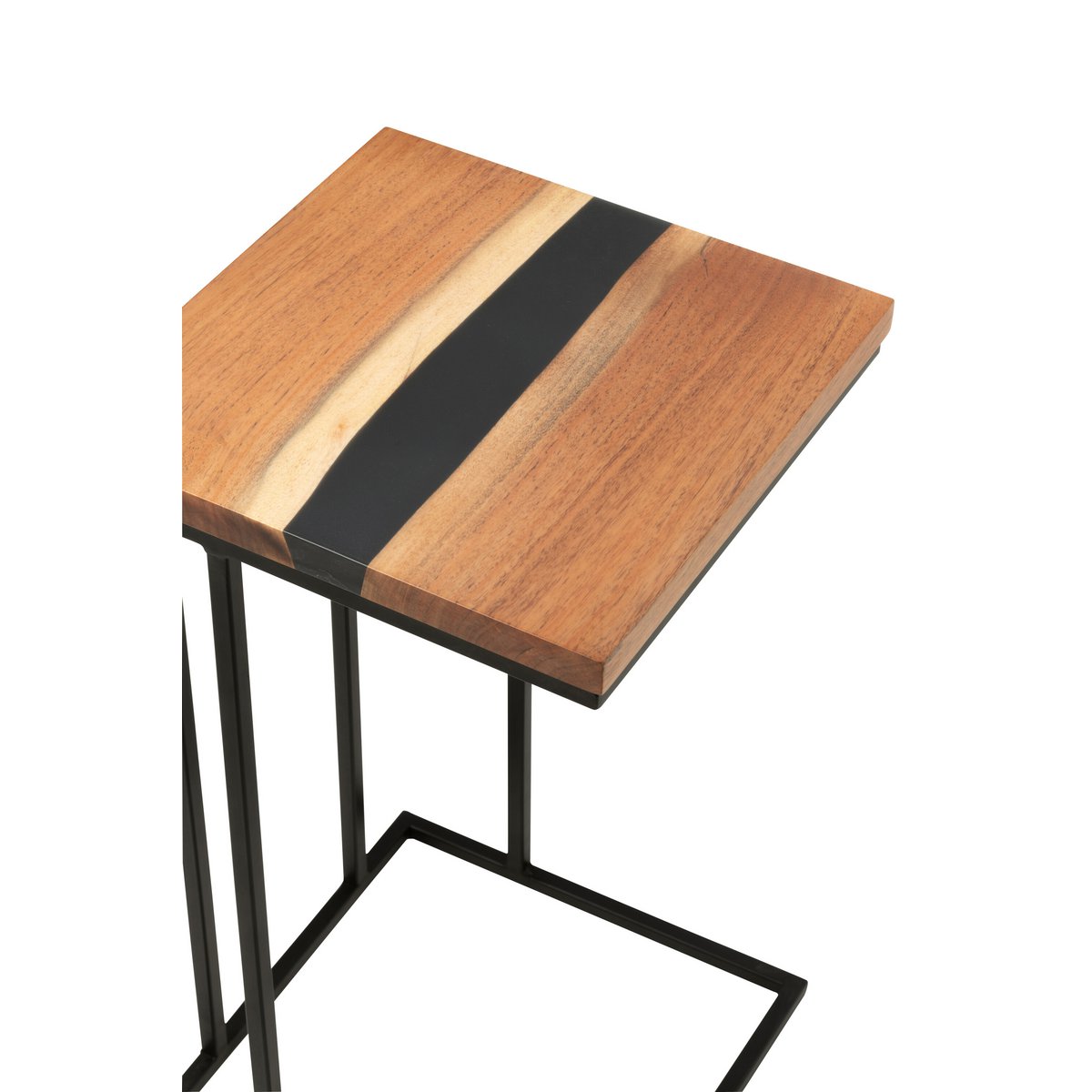 Table d'appoint J-Line avec un livre et une tasse sur le dessus, ambiance cosy.