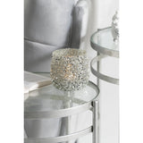 Lanterne J-Line Glitter en verre argenté, vue latérale