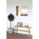 Étagère murale en bambou naturel, détails de texture et couleur