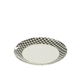 Assiette J-Line Pied-De-Poule en porcelaine, motif élégant noir et blanc