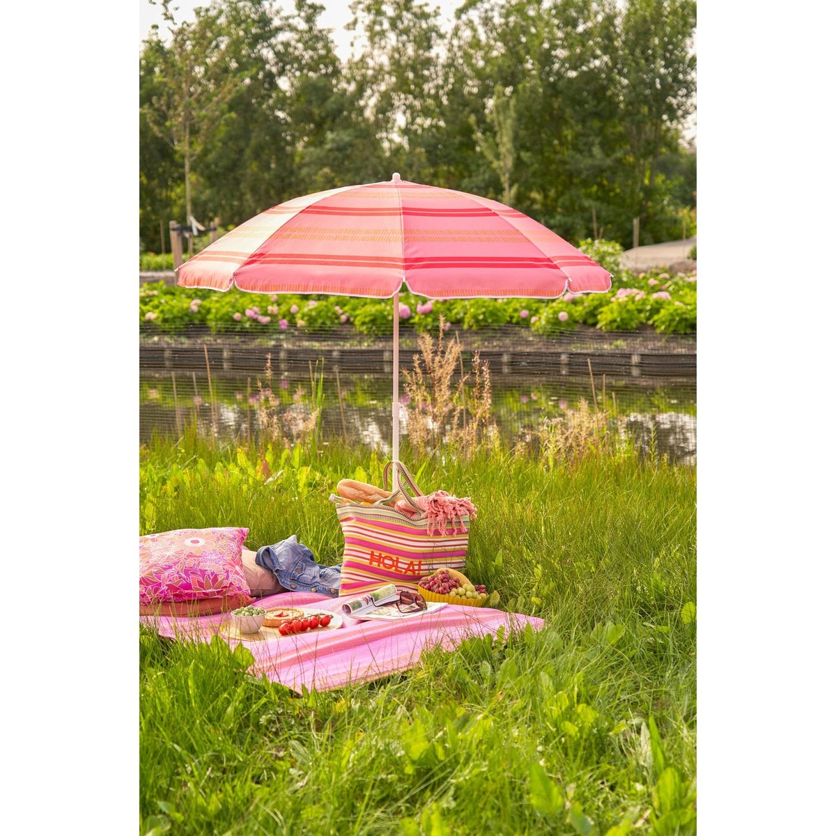 Sac de transport pratique pour le parasol rayé rose clair