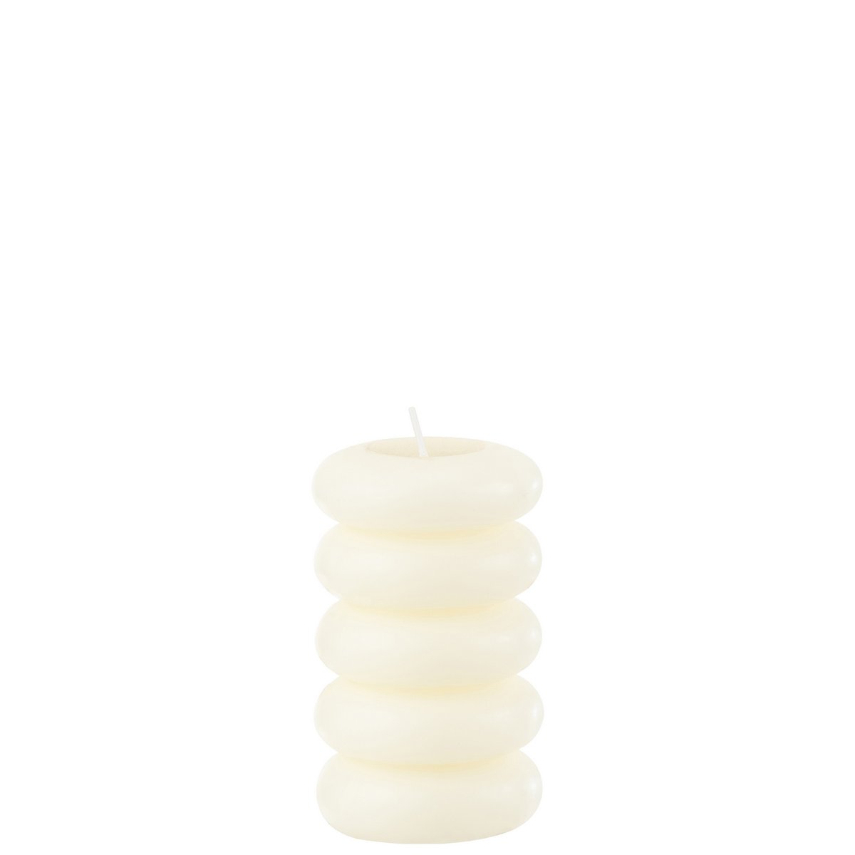 Bougie J-Line Macaron Blanc - Cylindrique et élégante