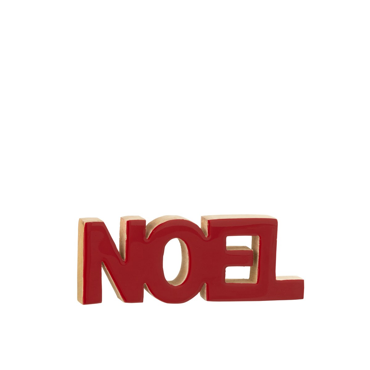 Décoration Noël J-Line en bois rouge, élégante et moderne
