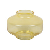 Vase Pasmoso en verre jaune avec plateau large et arrondi