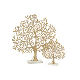 Feuille d'arbre J-Line en aluminium doré, vue de face