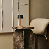 Lampe de table rechargeable David noir et or