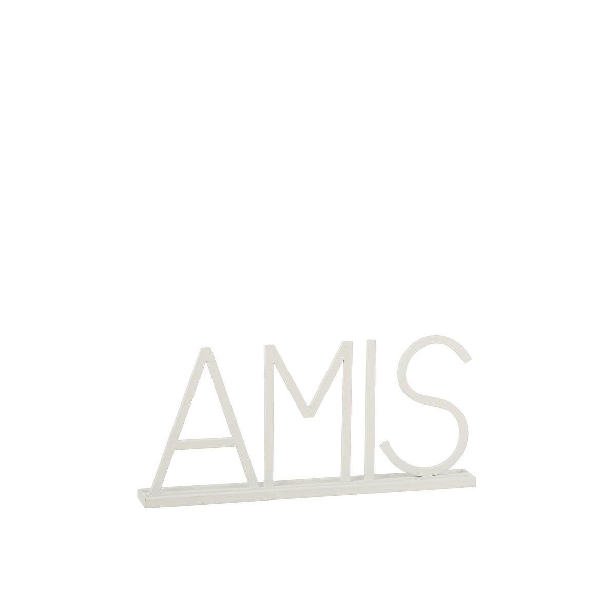 Détail du design élégant des serre-livres J-Line Amis, métal blanc