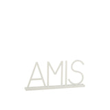 Détail du design élégant des serre-livres J-Line Amis, métal blanc