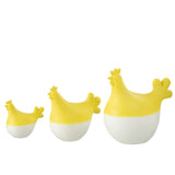 Figurine J-Line Coq blanc et jaune - vue de face