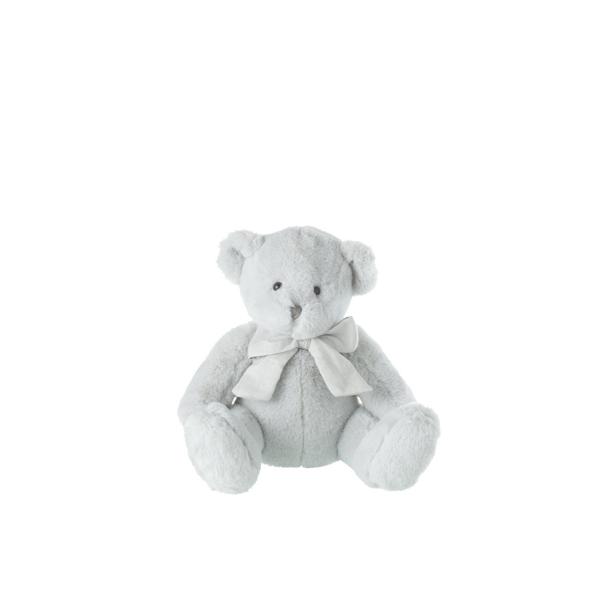 Peluche ours J-Line en polyester gris avec nœud délicat, 23 cm de hauteur